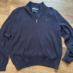 Ralph Lauren Men's Dark Blue Zip-Up Sweater